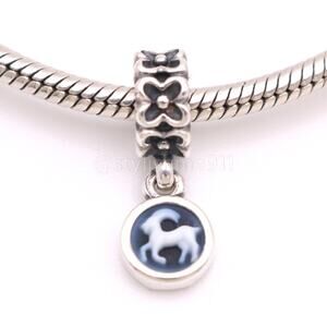 RARE Authentic PANDORA Capricorn Agate Cameo Dangle